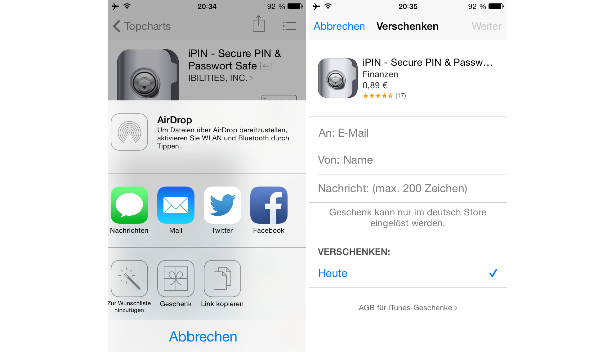 Apps verschenken im App Store