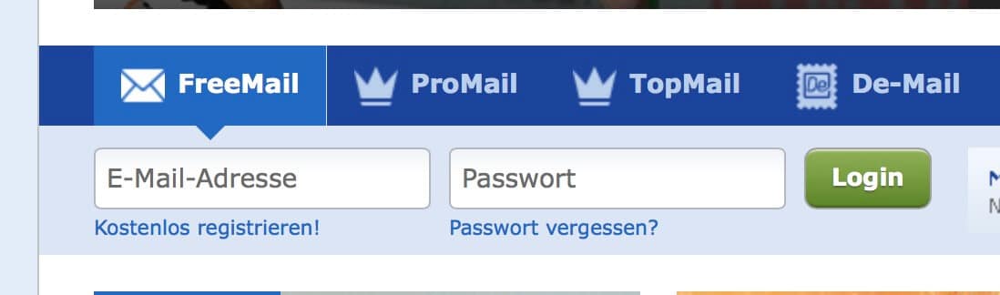 GMX-Login mit deinem GMX-Account auf der Webseite