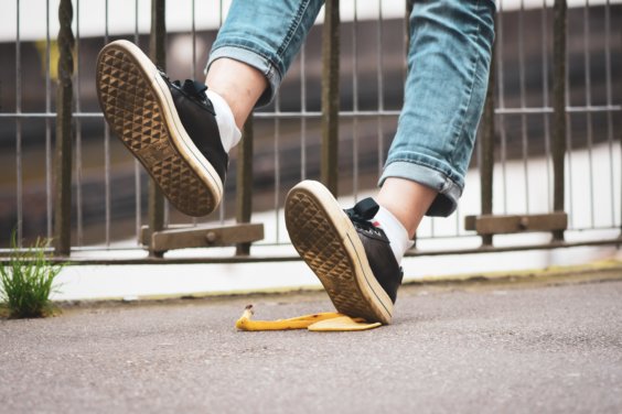 Ausrutschen auf Banane